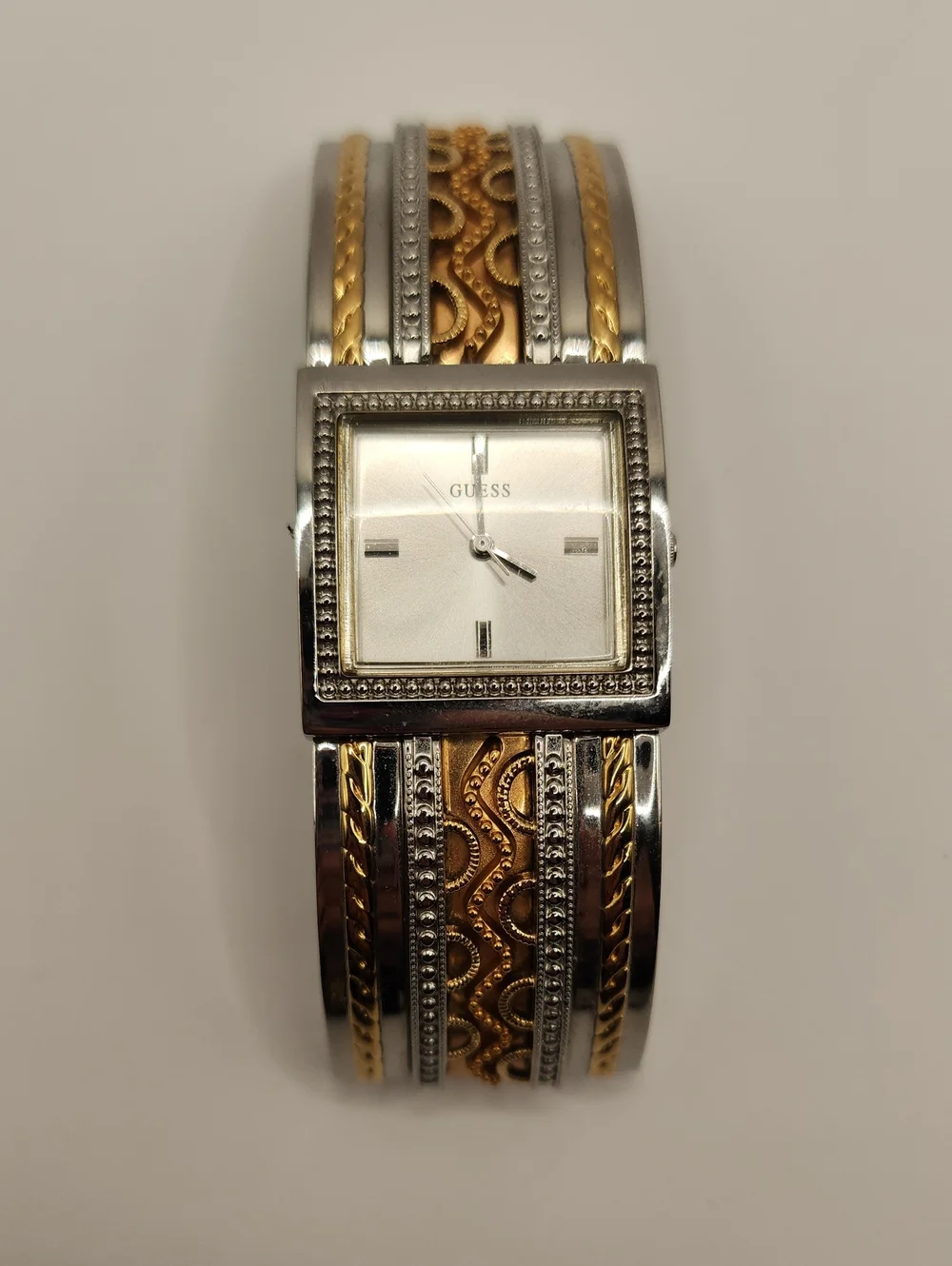 GUESS Two-Tone Gold & Silver Decorative Cuff Watch